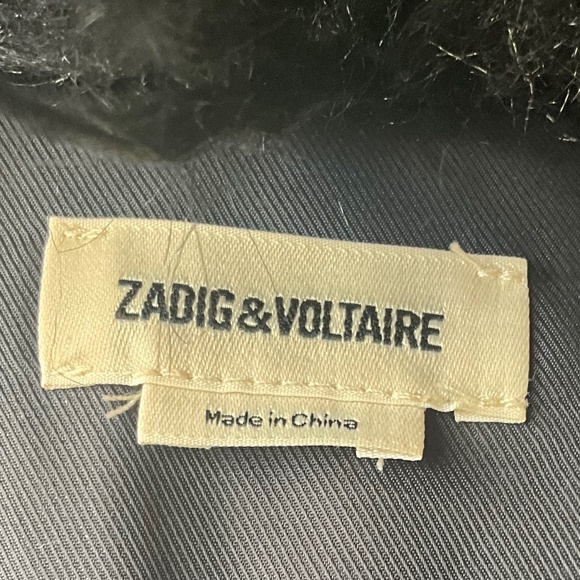 Zadig & Voltaire  FRIDAS Black Faux Fur Jacket Party Rocker Holiday Glam EU36 - Picture 10 of 11